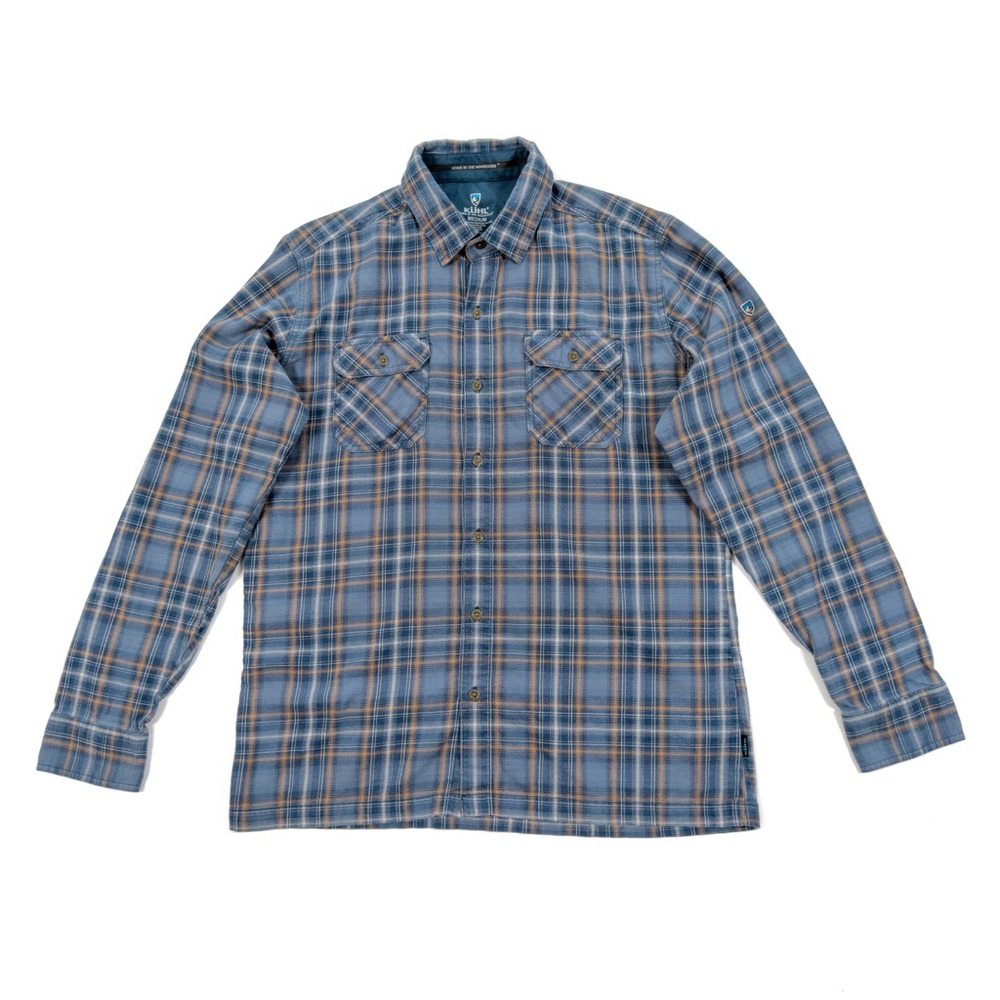 Kuhl Dillingr Flannel Shirt Men’s M Blue Plaid Long Sleeve 7186